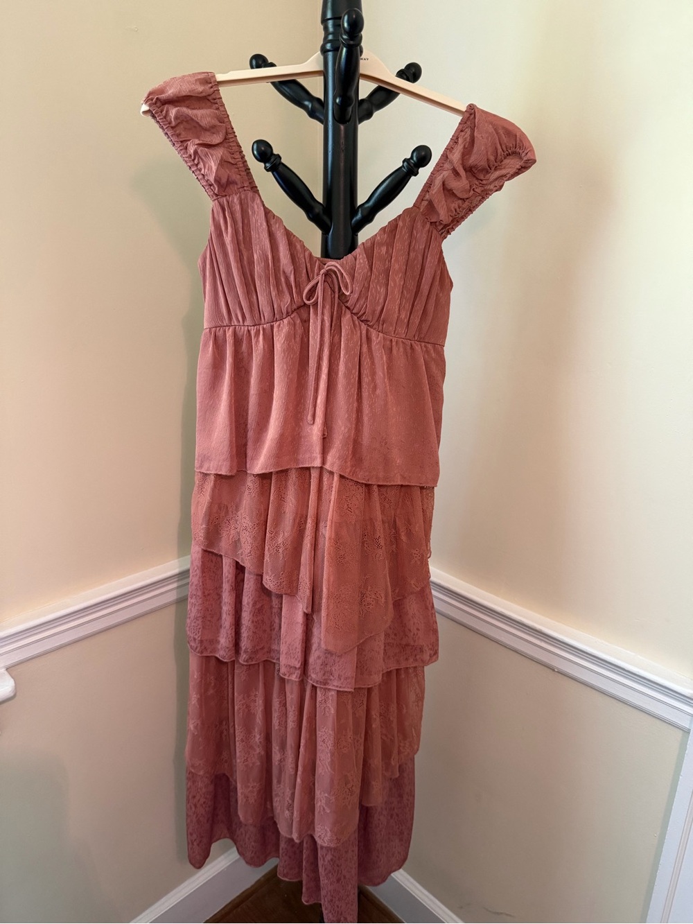 Eni & Cade Dusty Rose Smocked Maxi Dress